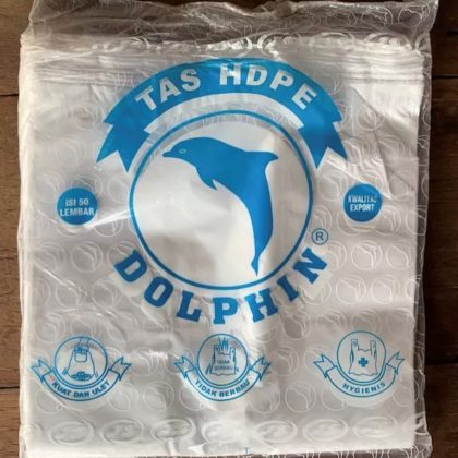 Kantong Plastik HDPE Putih Uk. Tanggung Tebal 0.15 Merk Dolphin