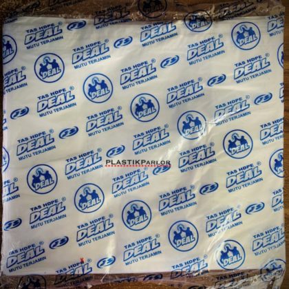 Kantong Plastik HDPE Transparan Tebal 0.15 Merk Deal Biru (Uk. Tanggung)